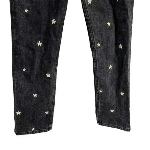 Reformation Cynthia High Relaxed Jean - Black Daisy Size 24 - Picture 4 of 10